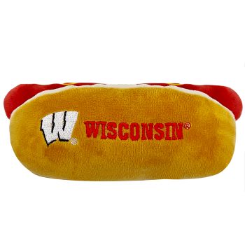 Wisconsin Badgers- Plush Hot Dog Toy